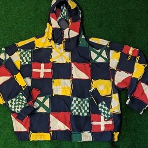 Vintage Nautica flags print windbreaker